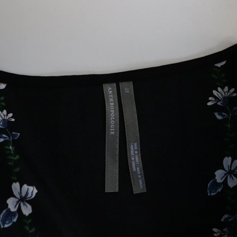 Anthropologie Somerset Maxi Dress Black Floral 3X Tiered Smocked - Picture 10 of 12